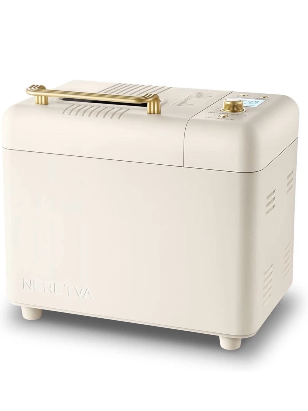 Compact Bread Maker - Cream with Gold Accents
